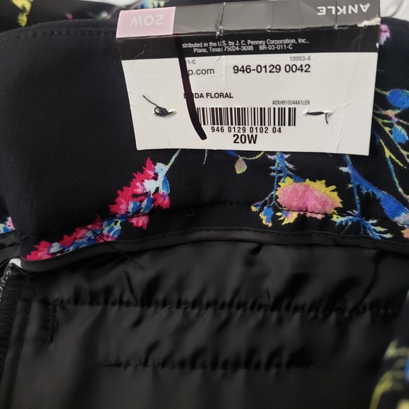 Worthington Woman Ankle Pants Black Floral Print Stretch Plus Size 20W NWT - Picture 11 of 14